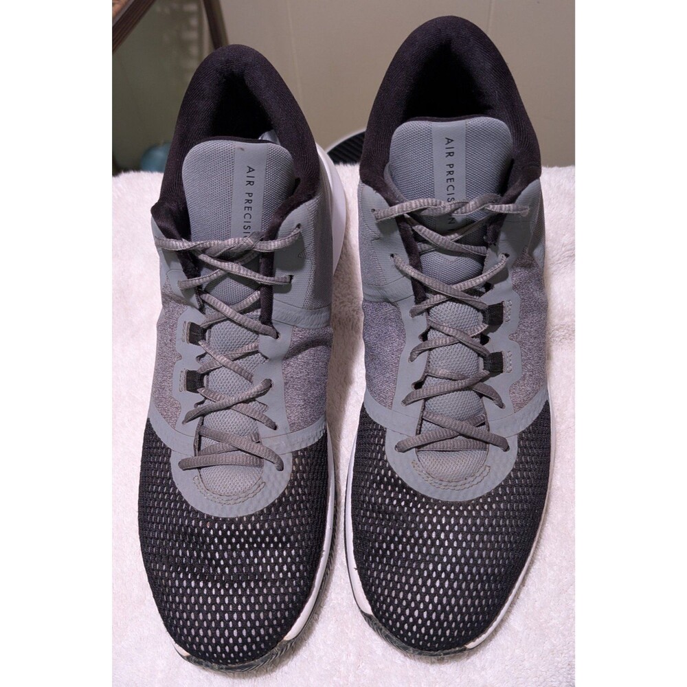 Nike Air Precision II 2 Grey Black Basketball Shoes Mens 14 AA7069-011